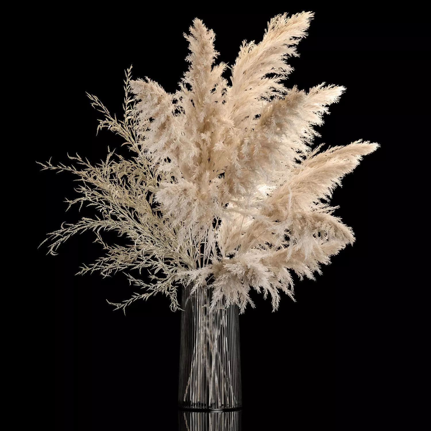 Bouquet Of Pampas Grass In A Vase Dried Flowers 3D model_0
