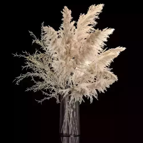 Bouquet Of Pampas Grass In A Vase Dried Flowers 3D model Bouquet Of Pampas Grass In A Vase Dried Flowers 3D model