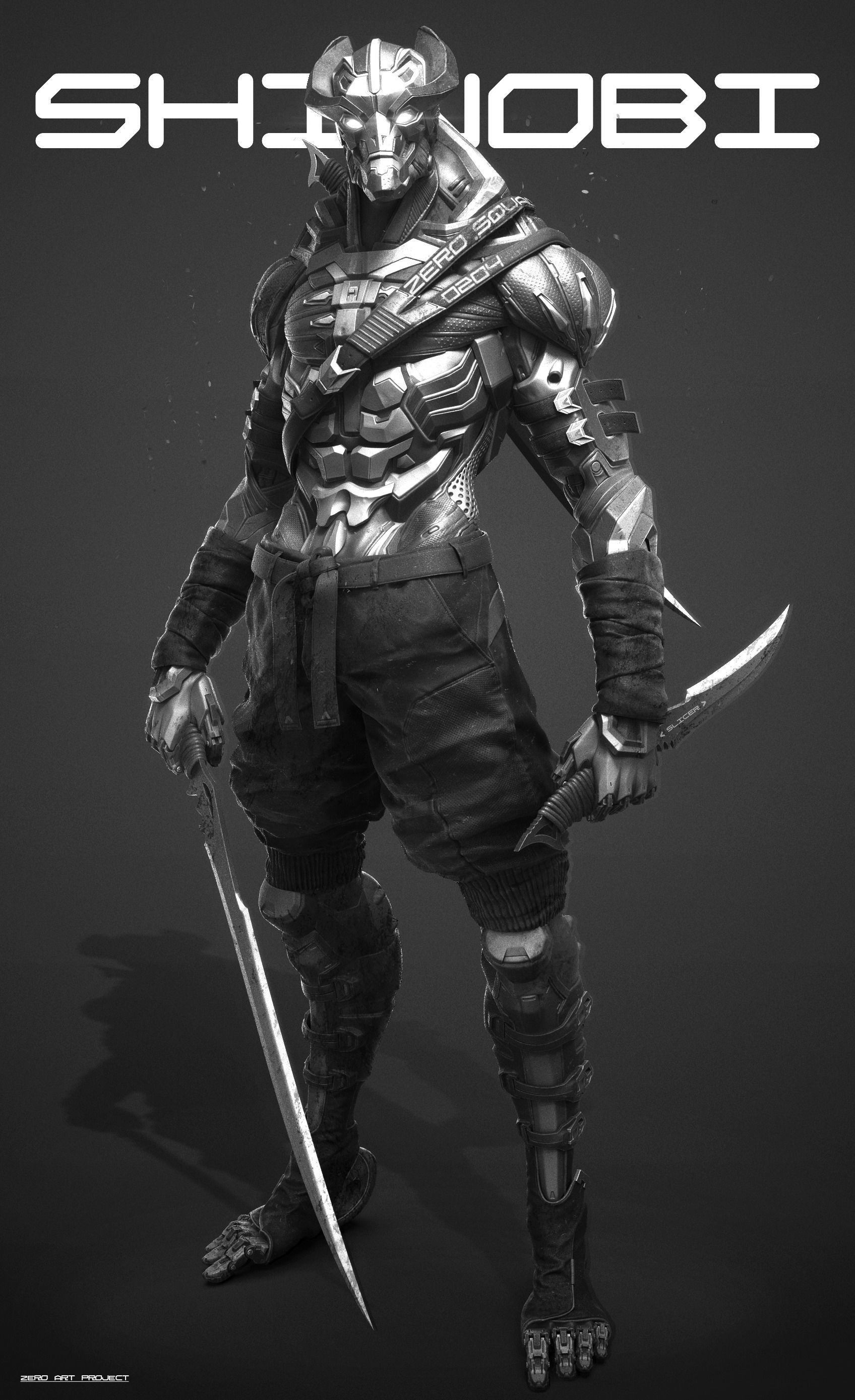 SHINOBI HIGHPOLY STL souls character art 3D print model_10