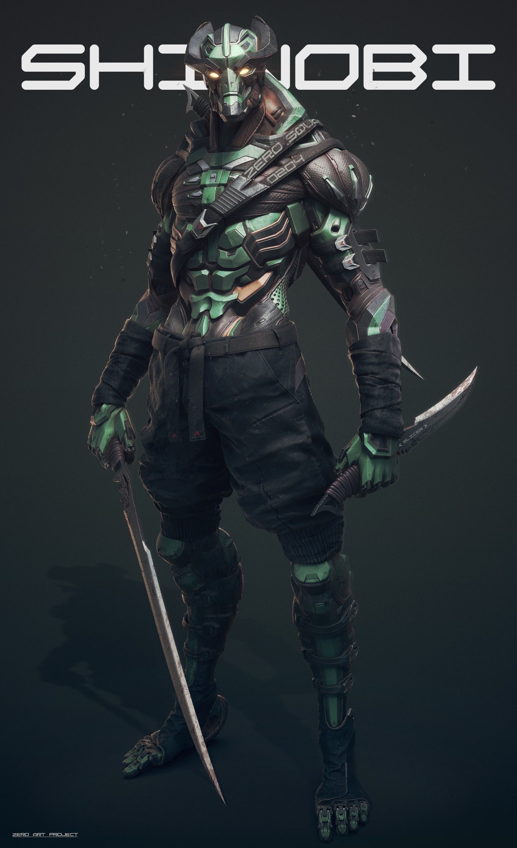 SHINOBI HIGHPOLY STL souls character art 3D print model_2