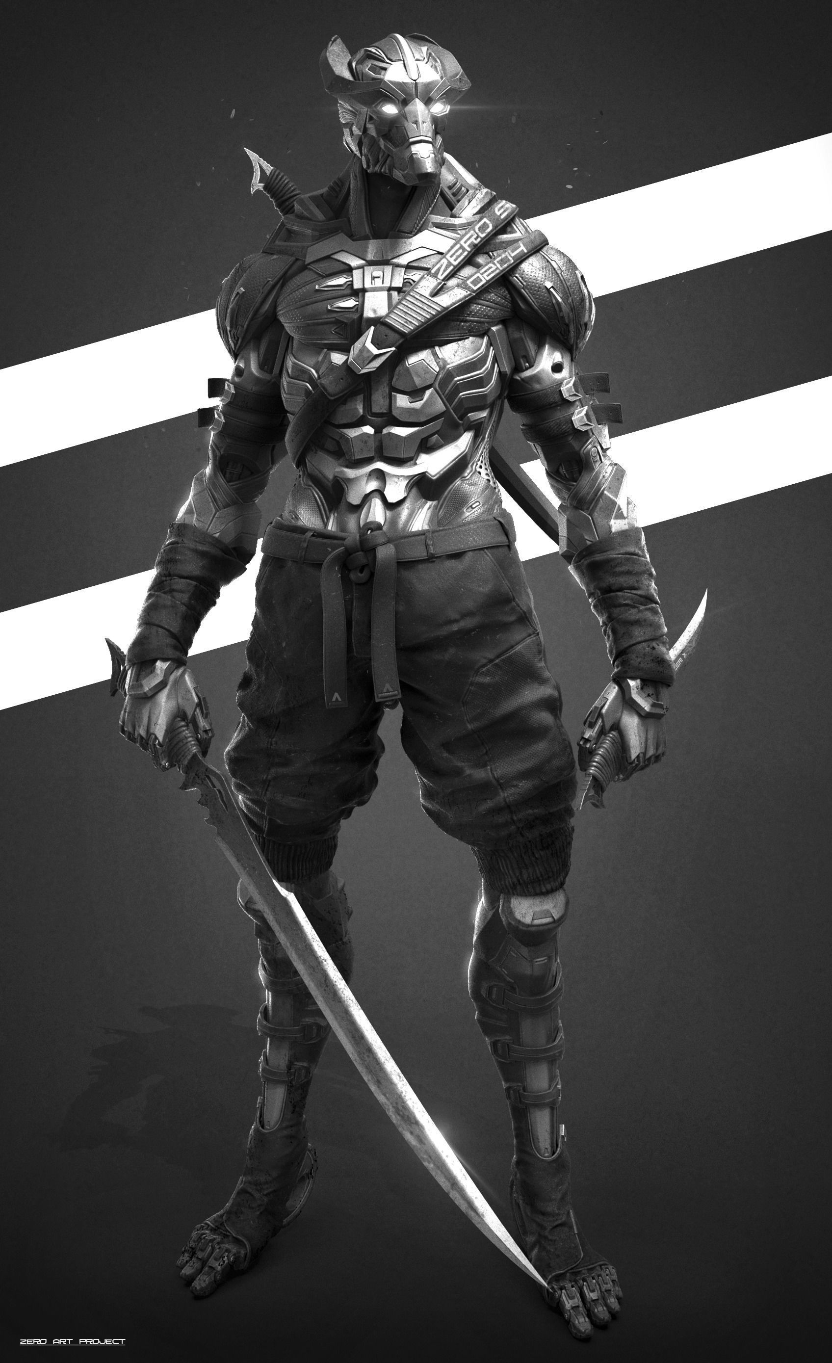 SHINOBI HIGHPOLY STL souls character art 3D print model_9