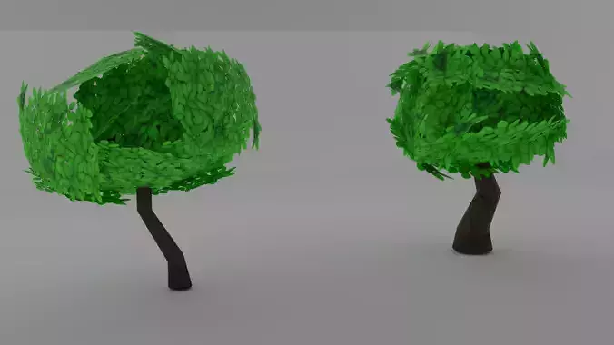 Stylized Trees Rocks and grass 