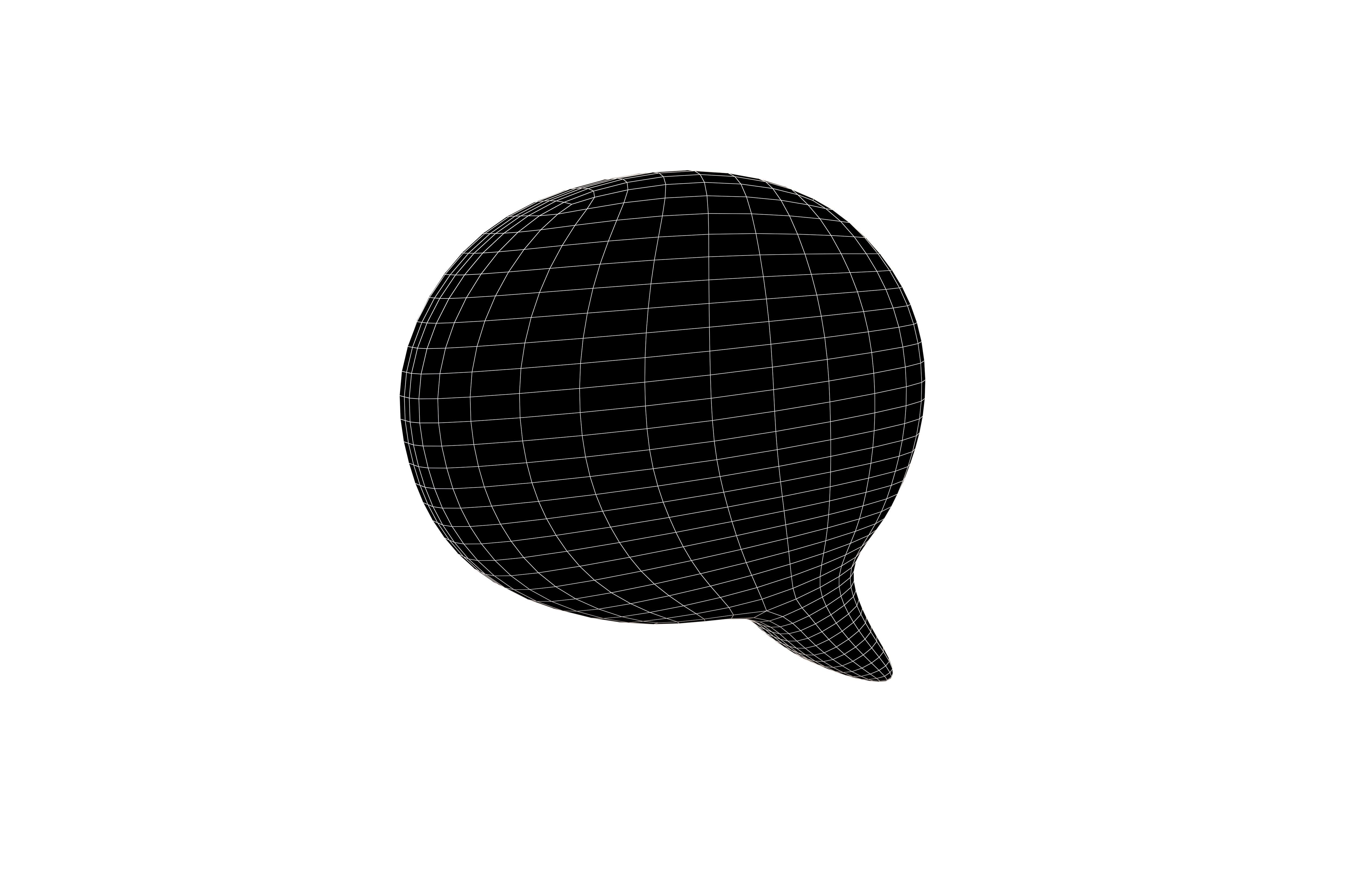 Twitter Left Speech Bubble v1 001 Low-poly 3D model_5