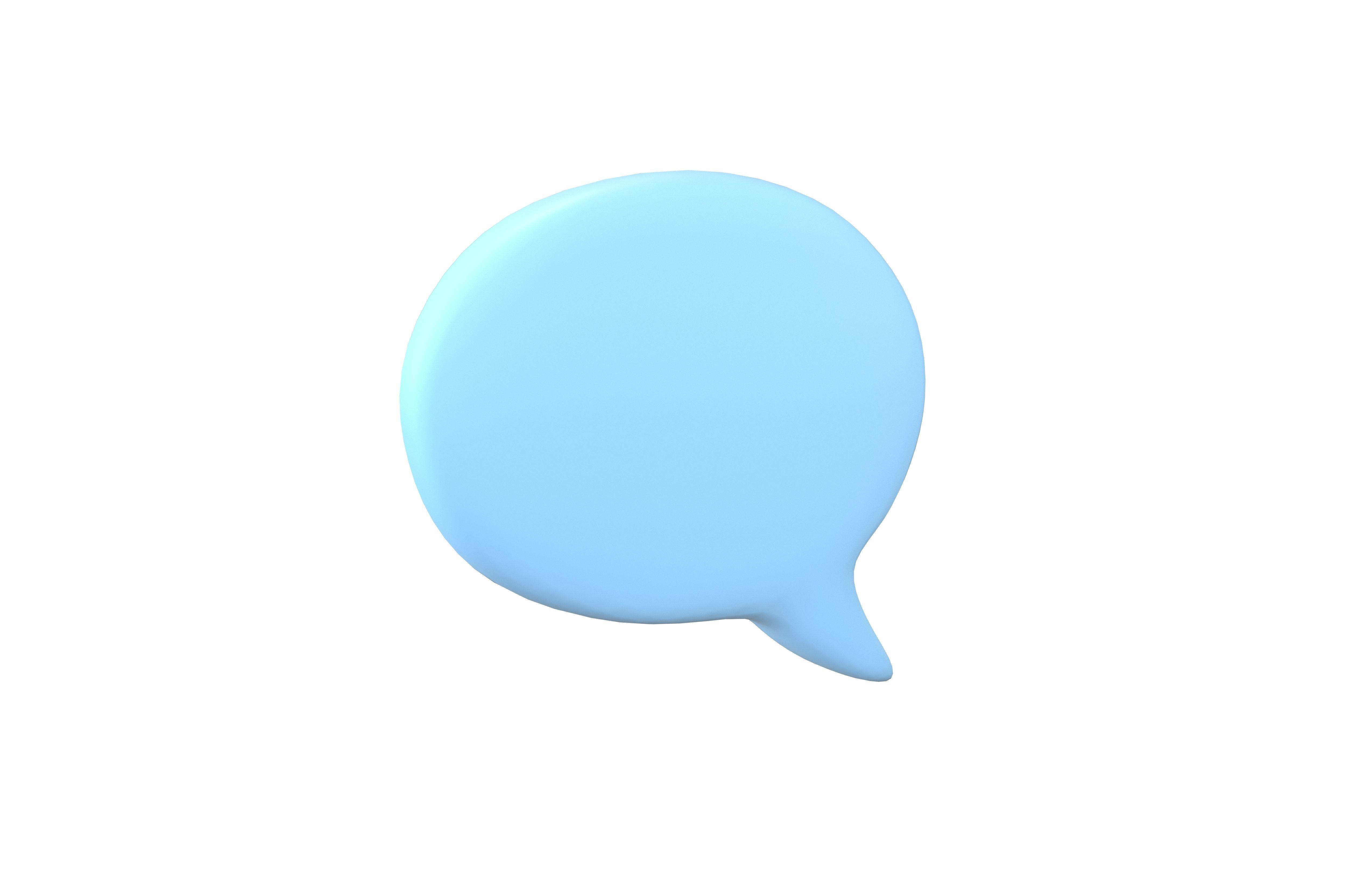 Twitter Left Speech Bubble v1 001 Low-poly 3D model_1
