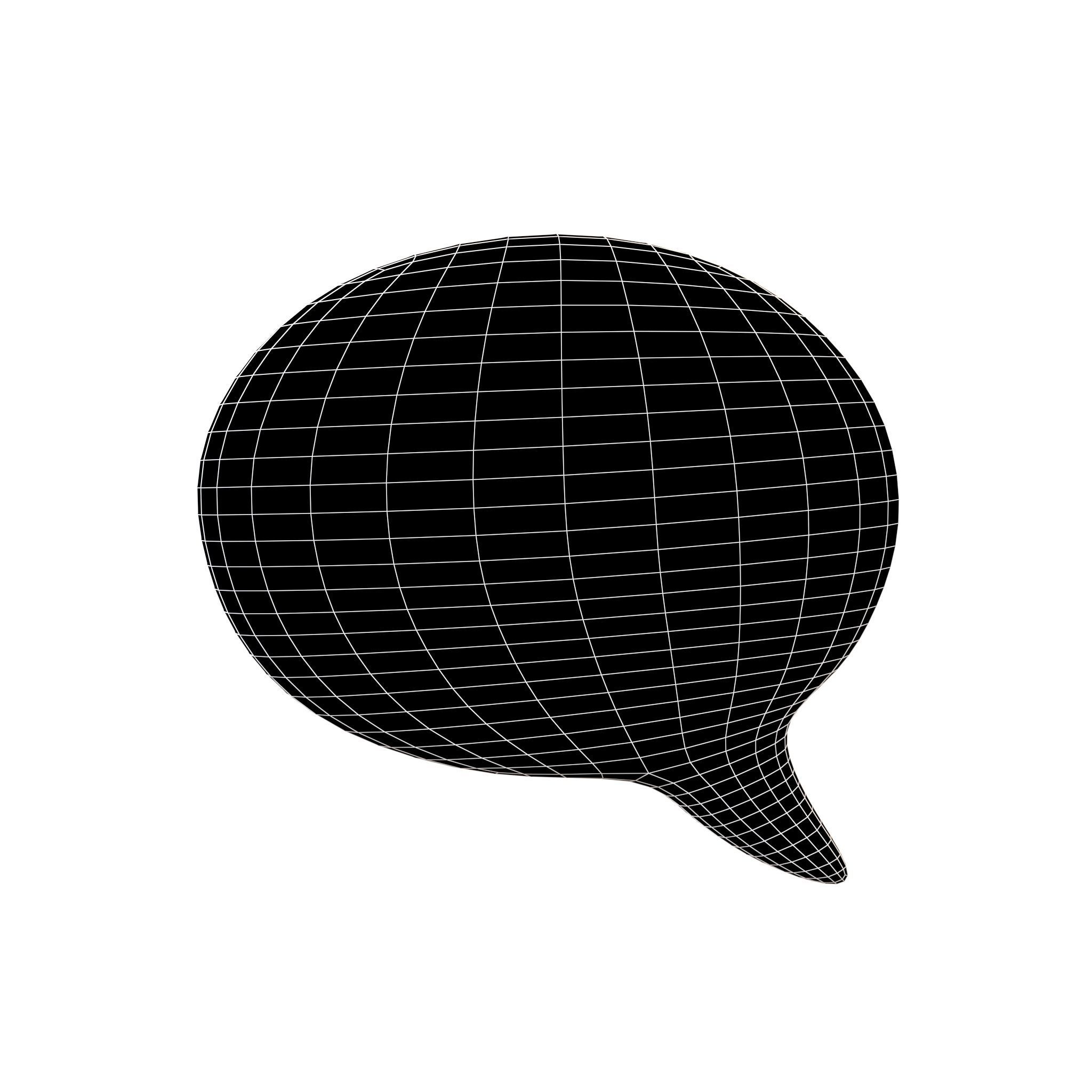 Twitter Left Speech Bubble v1 001 Low-poly 3D model_4