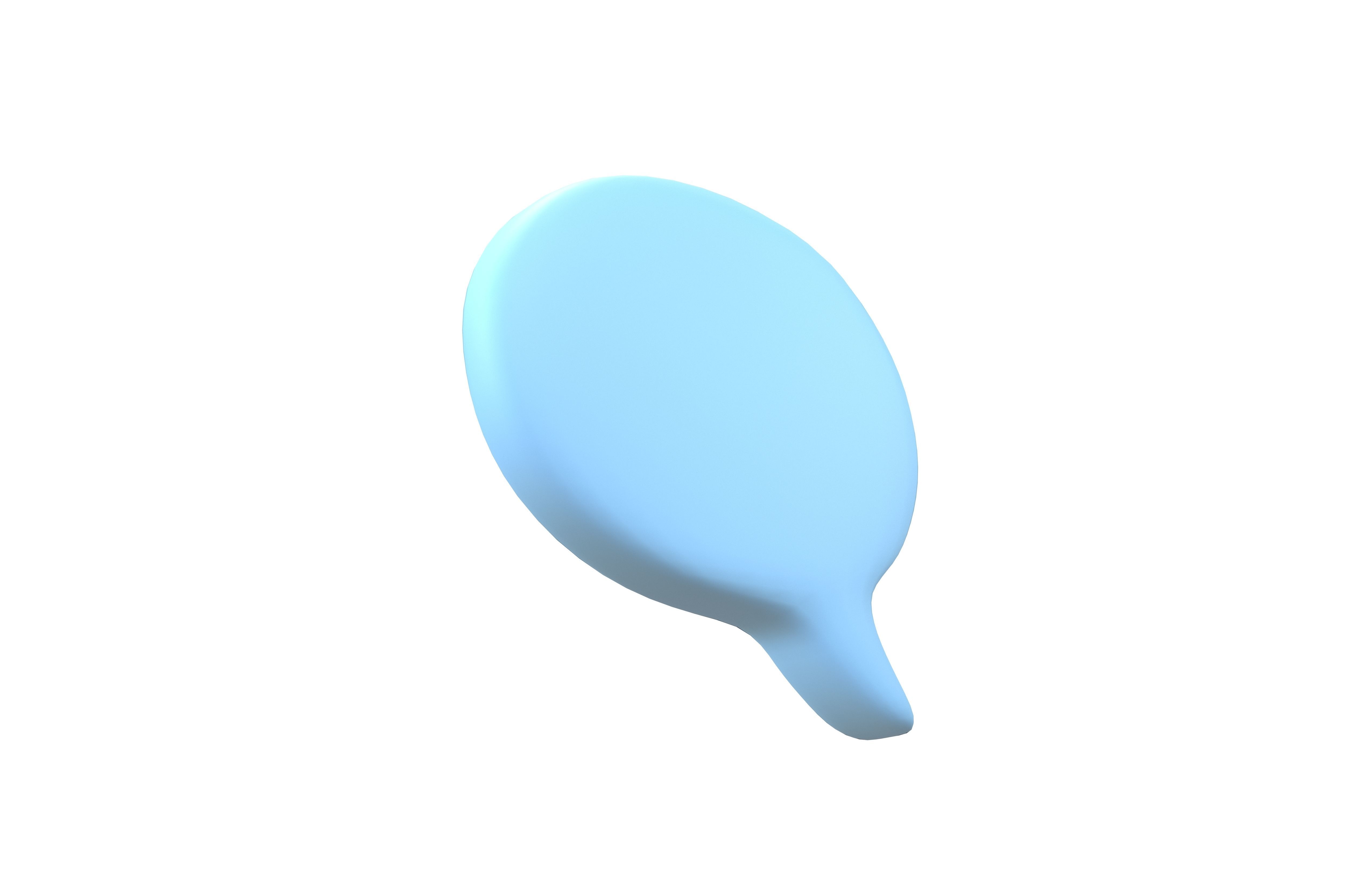 Twitter Left Speech Bubble v1 001 Low-poly 3D model_3