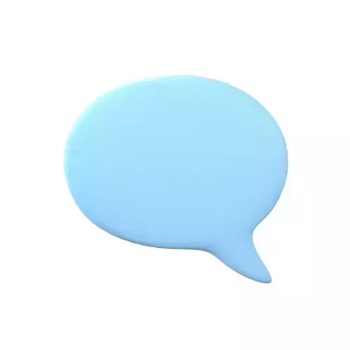 Twitter Left Speech Bubble v1 001 Low-poly 3D model