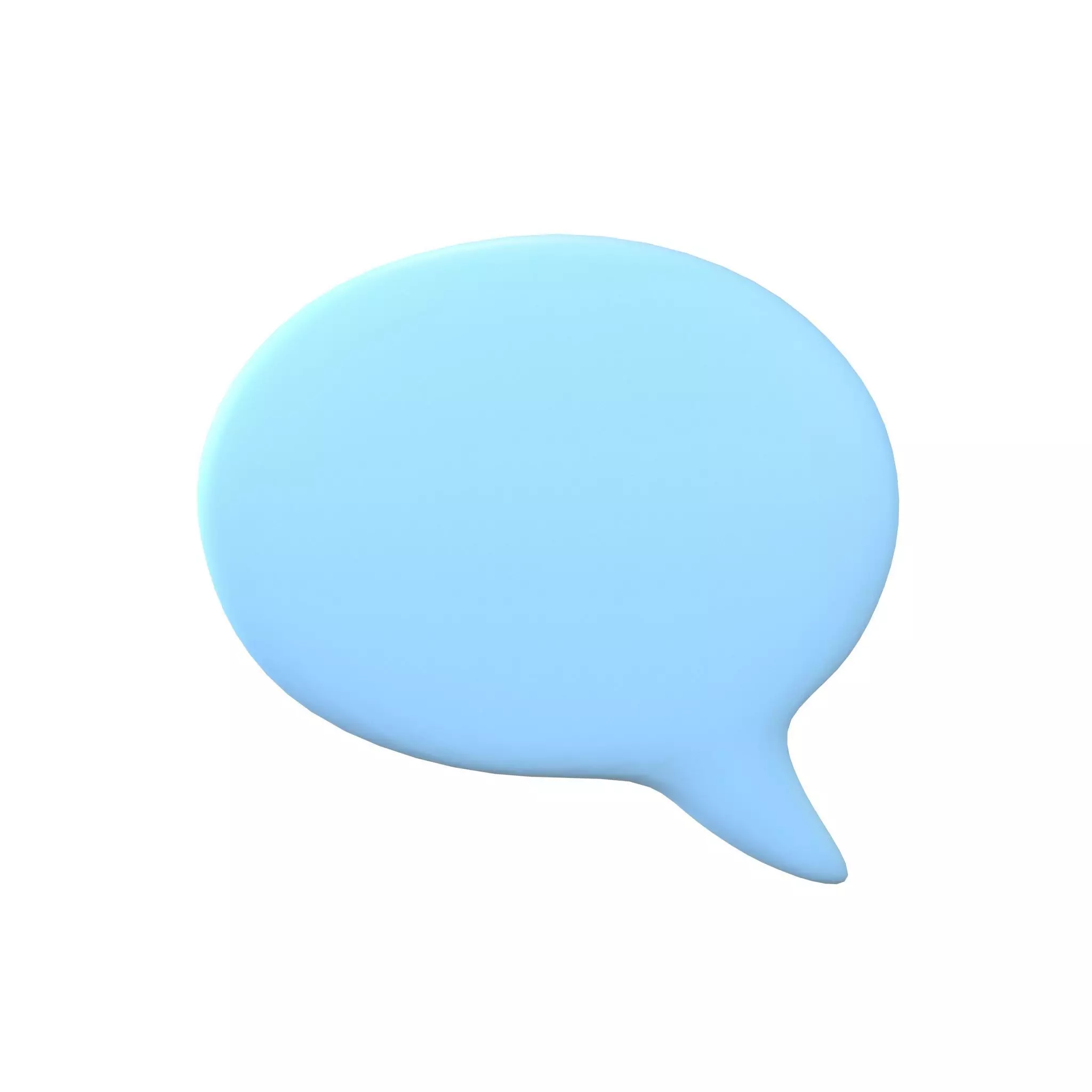 Twitter Left Speech Bubble v1 001 Low-poly 3D model_0