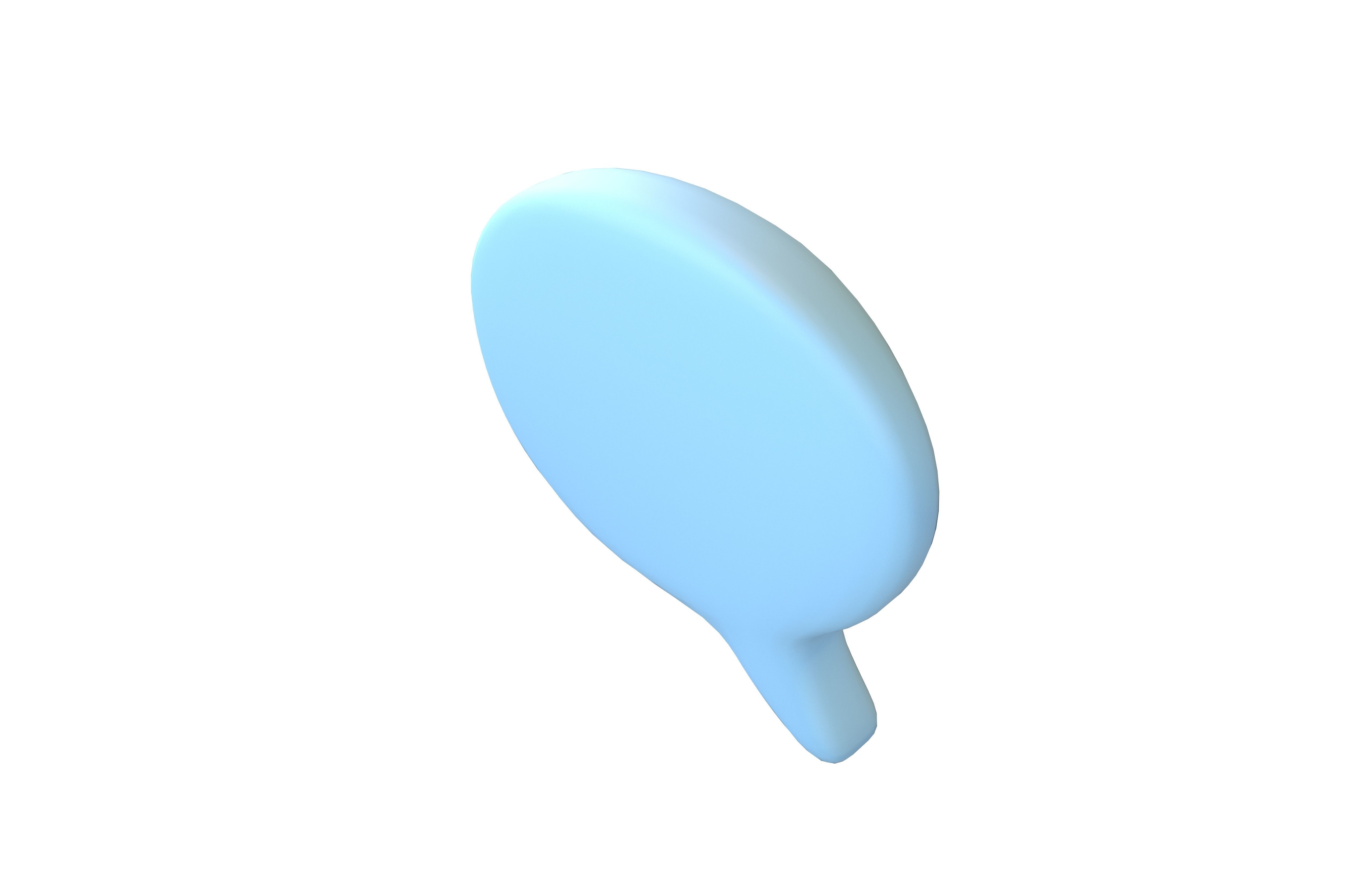 Twitter Left Speech Bubble v1 001 Low-poly 3D model_2