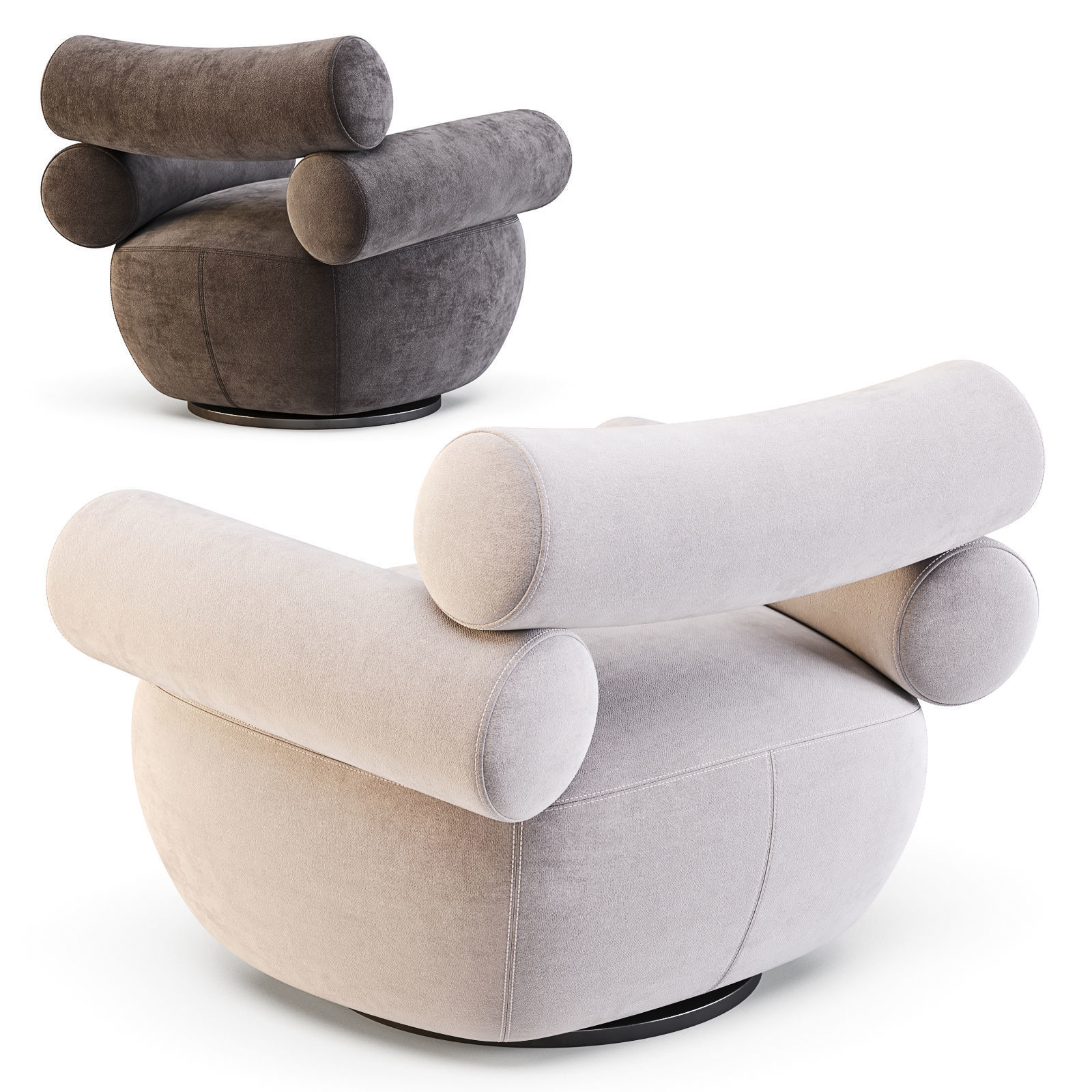Labofa Mallow - Lounge Chairs Large and Small 3D model_3