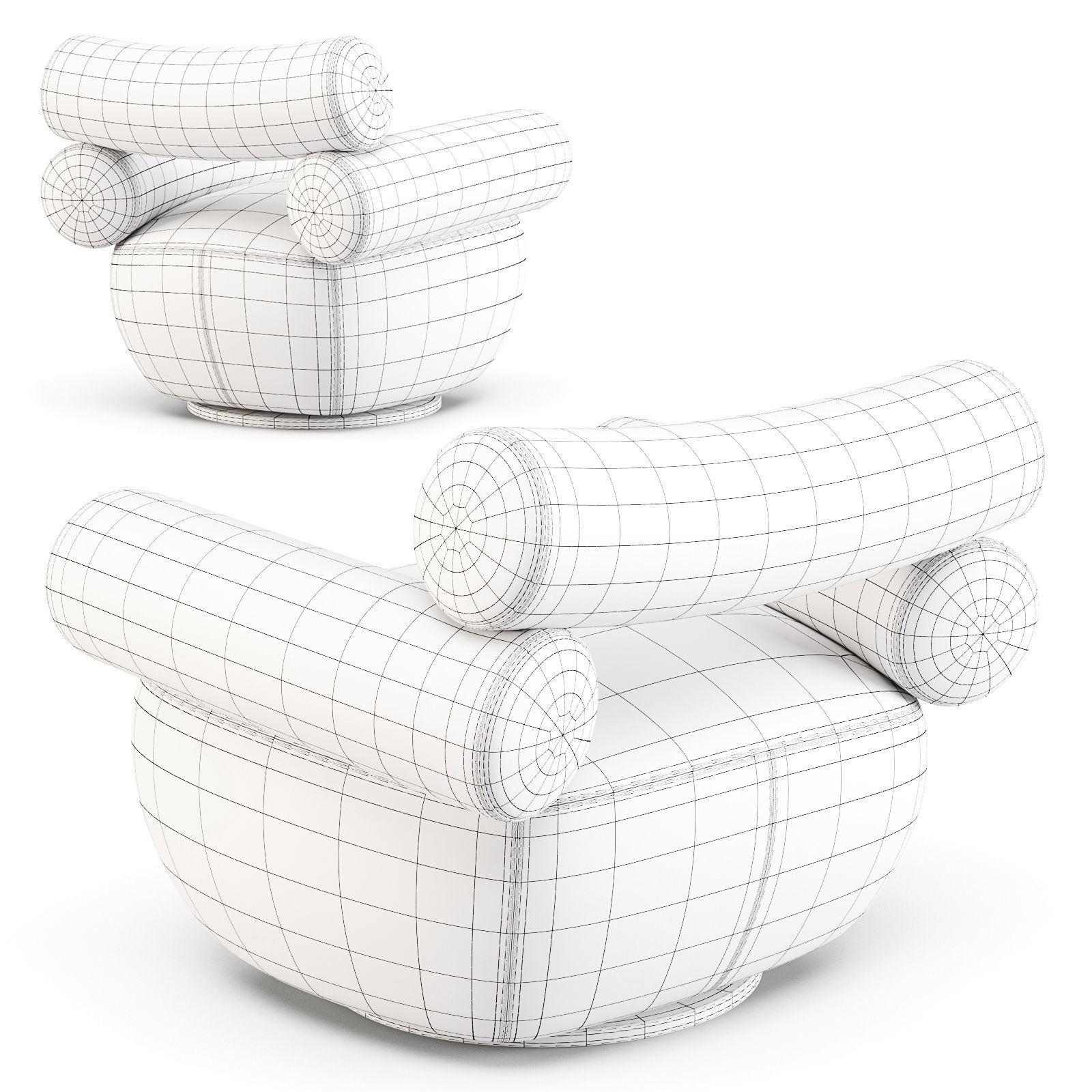 Labofa Mallow - Lounge Chairs Large and Small 3D model_4