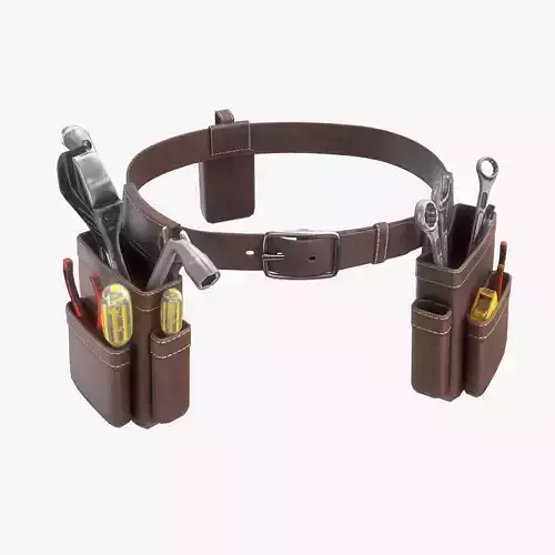 Belt With Tools Game Ready Low-poly 3D model