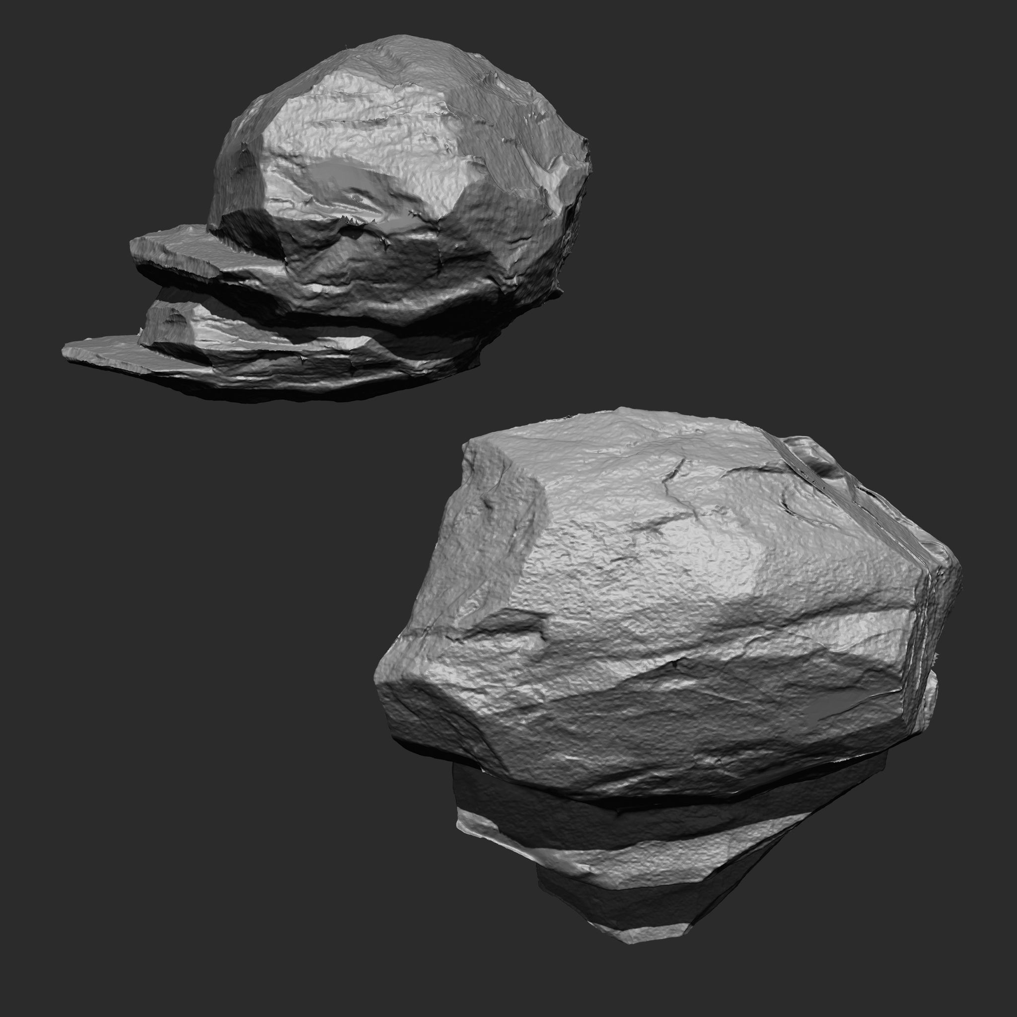 STONE AND ROCK MEGA PACK 4 IN ONE - 87 BRUSHES 3D model_27