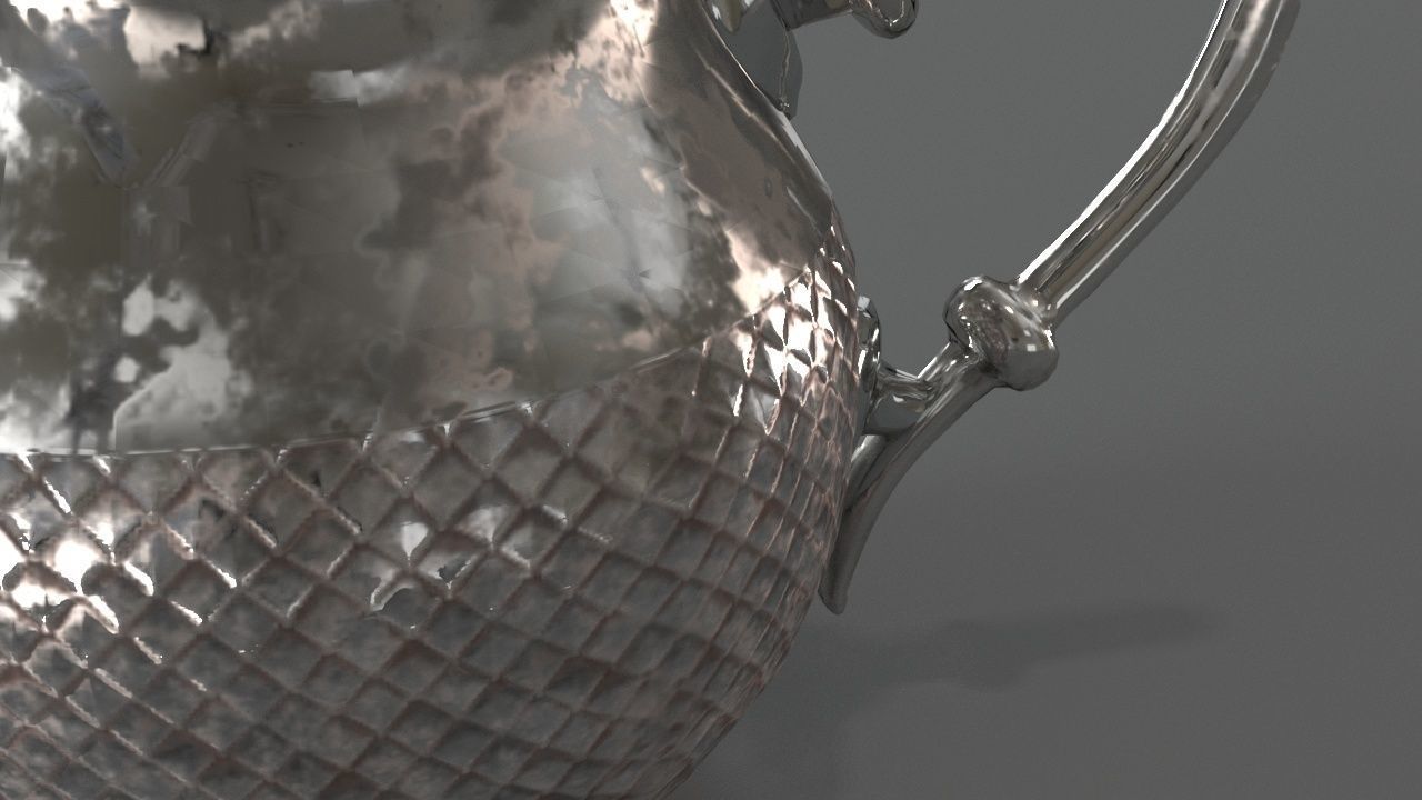TEAPOT 3D MODEL silver 3D model_4