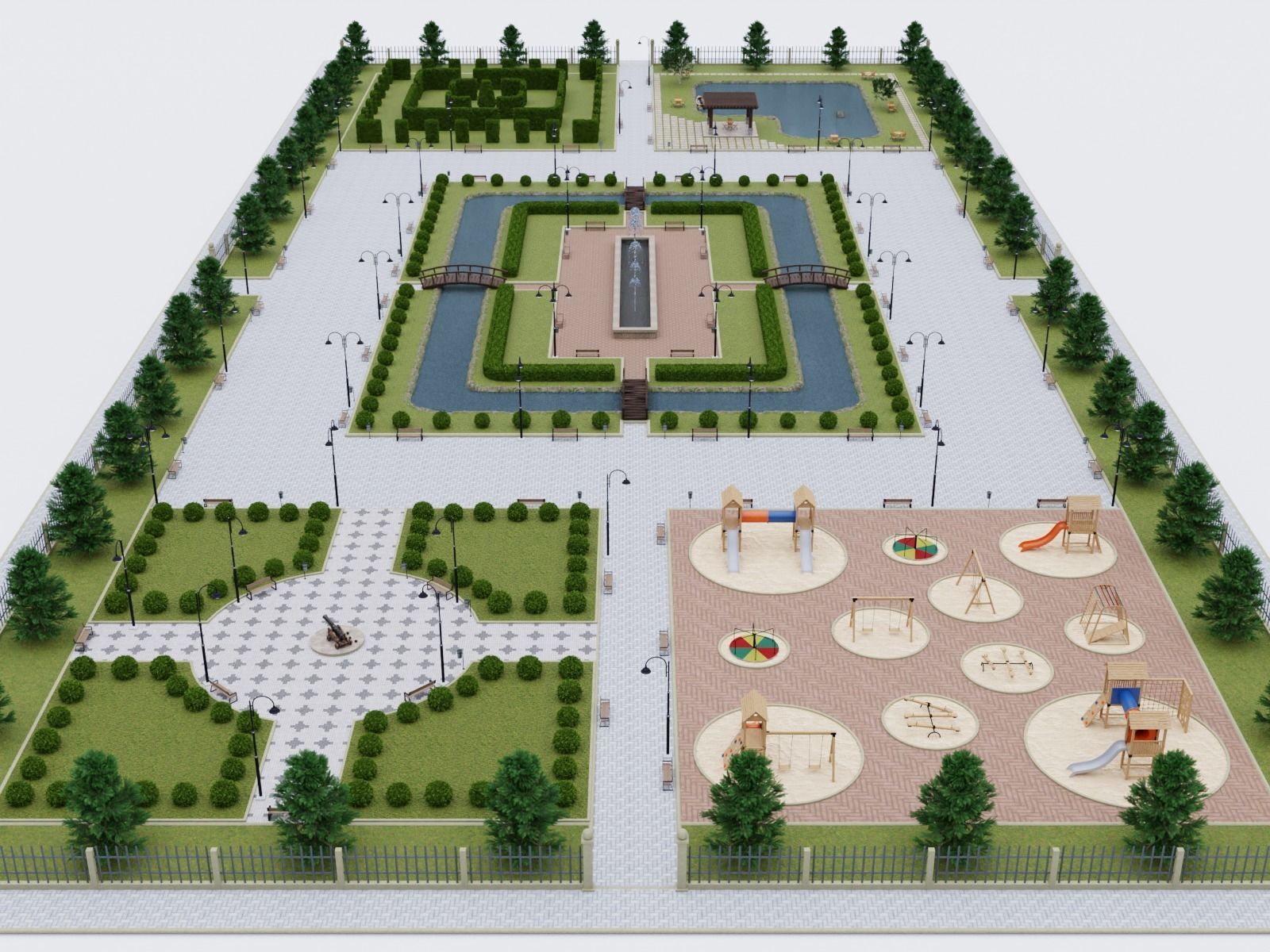 Garden Park Maker 3D model_1