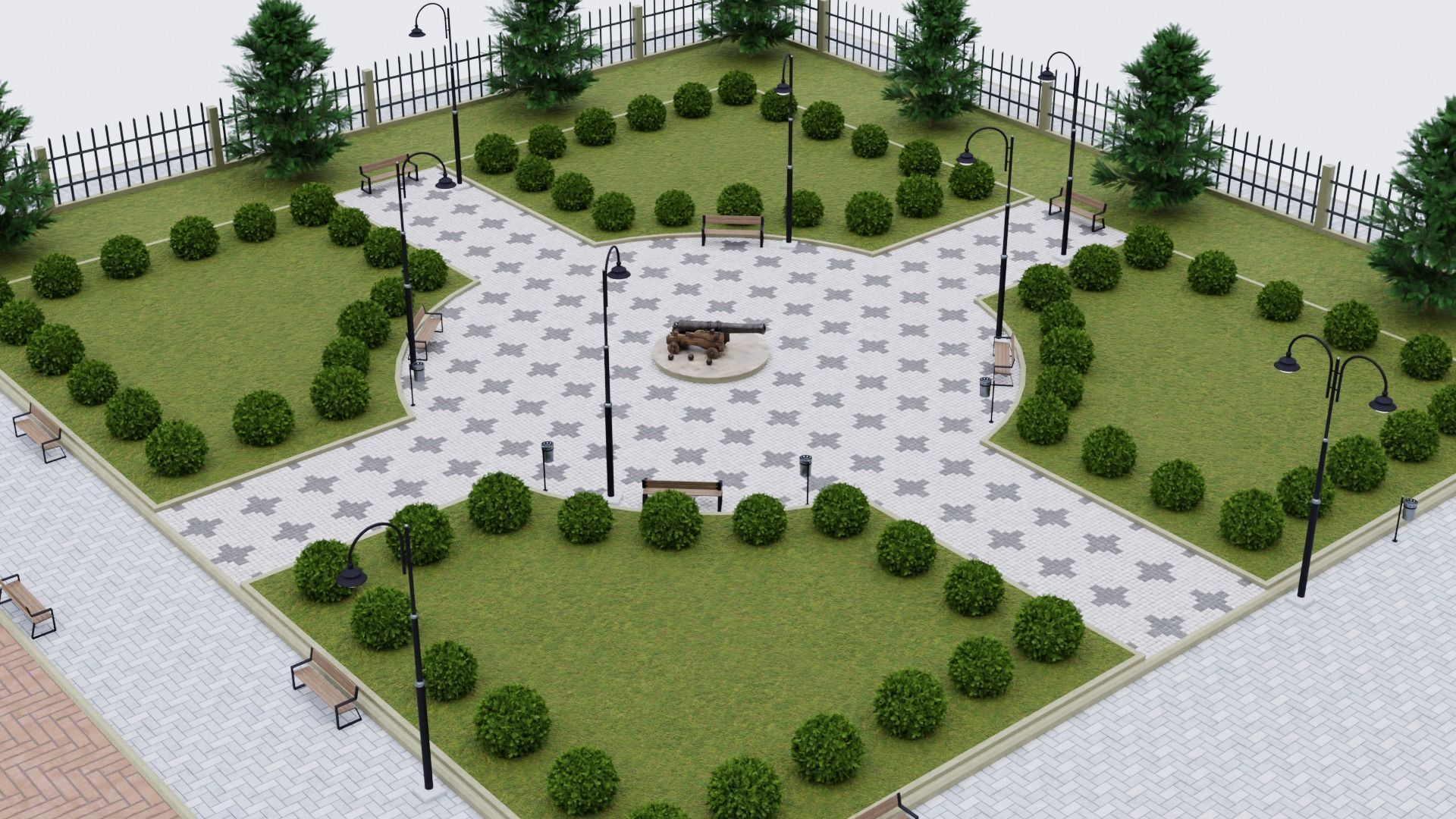 Garden Park Maker 3D model_3