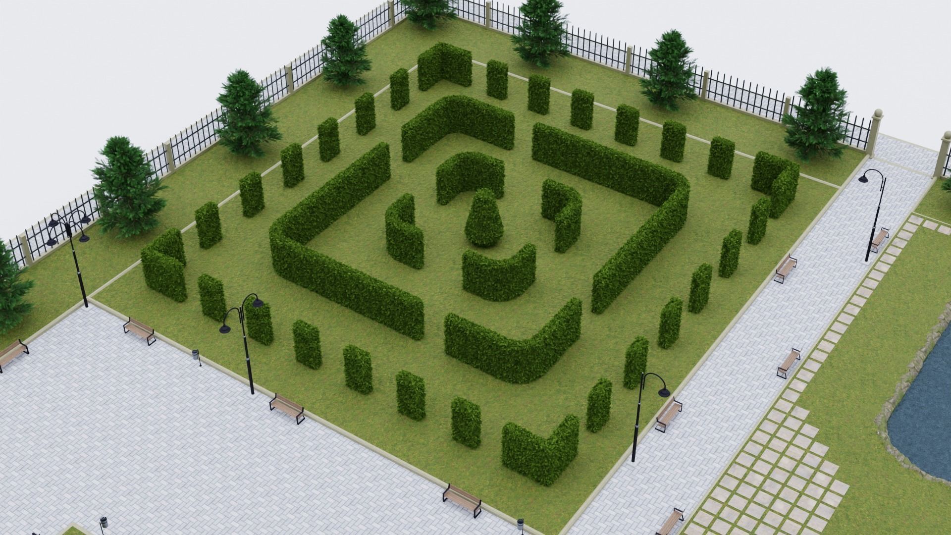 Garden Park Maker 3D model_6