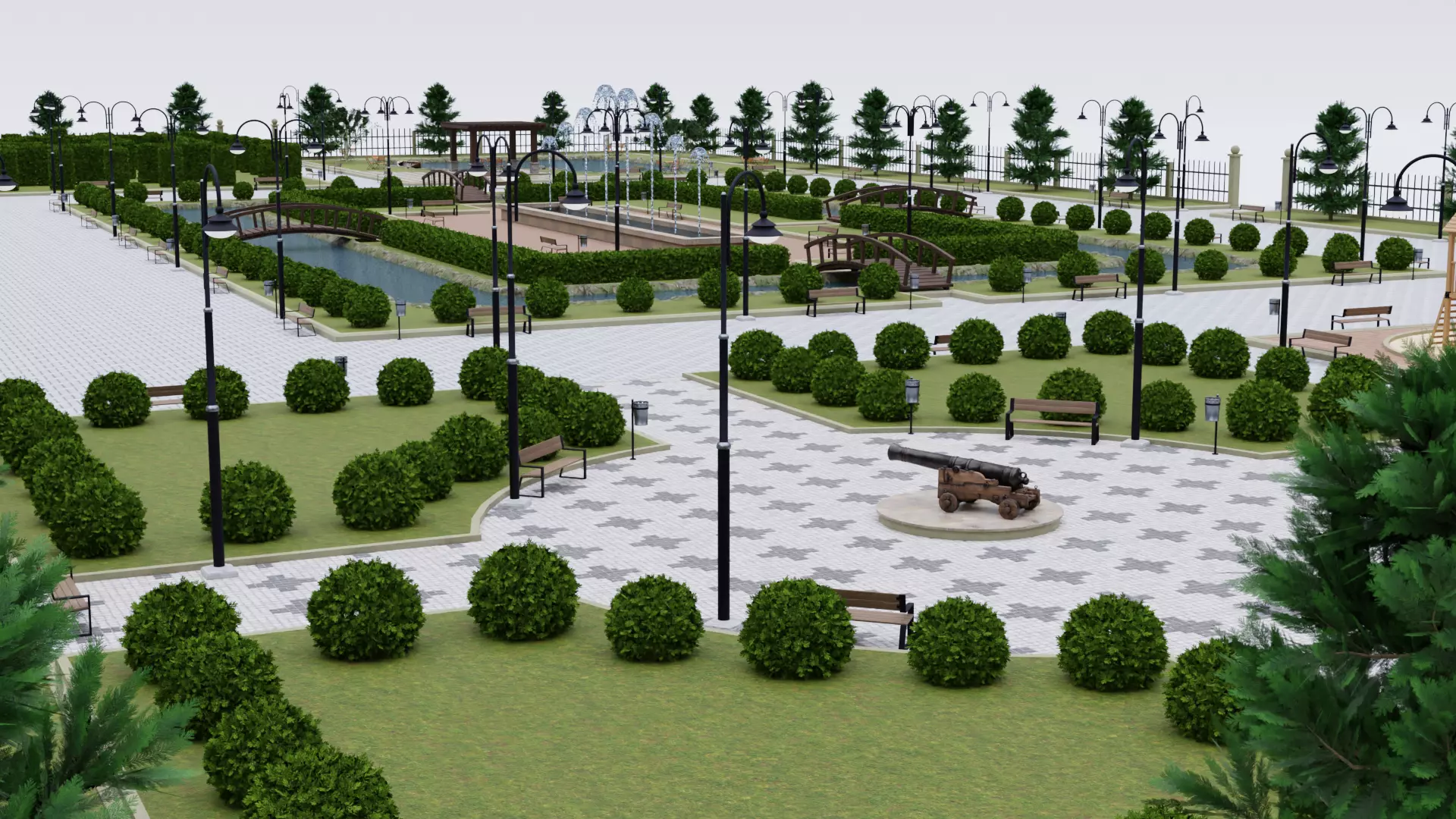 Garden Park Maker 3D model_0