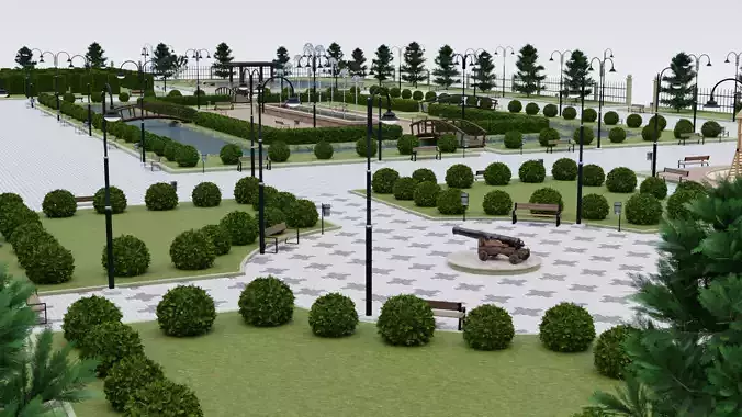 Garden Park Maker 3D model