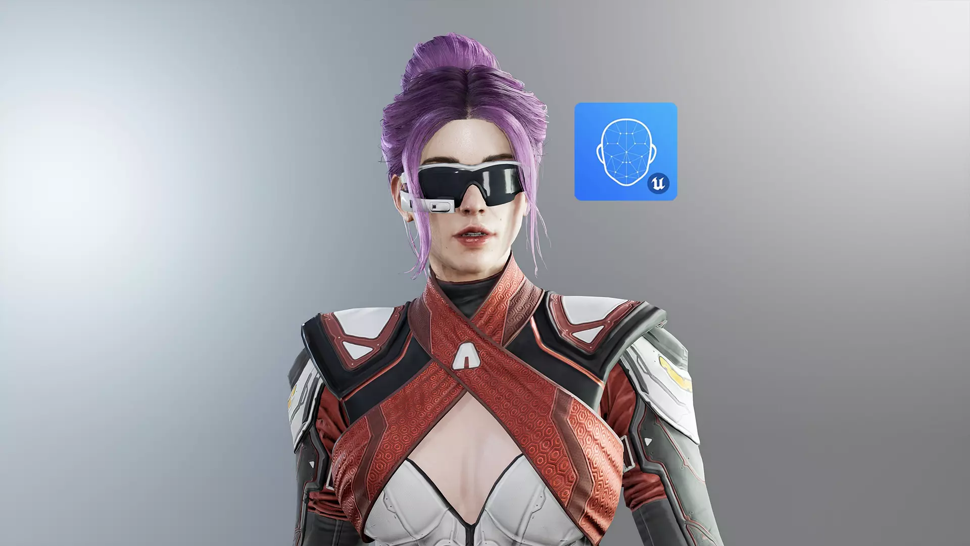 Sci-fi female Low-poly 3D model_0