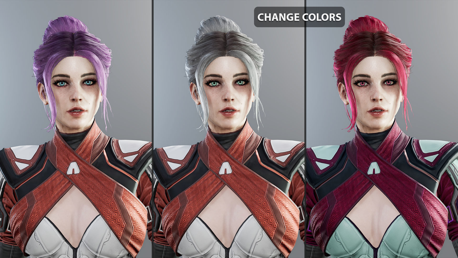 Sci-fi female Low-poly 3D model_9