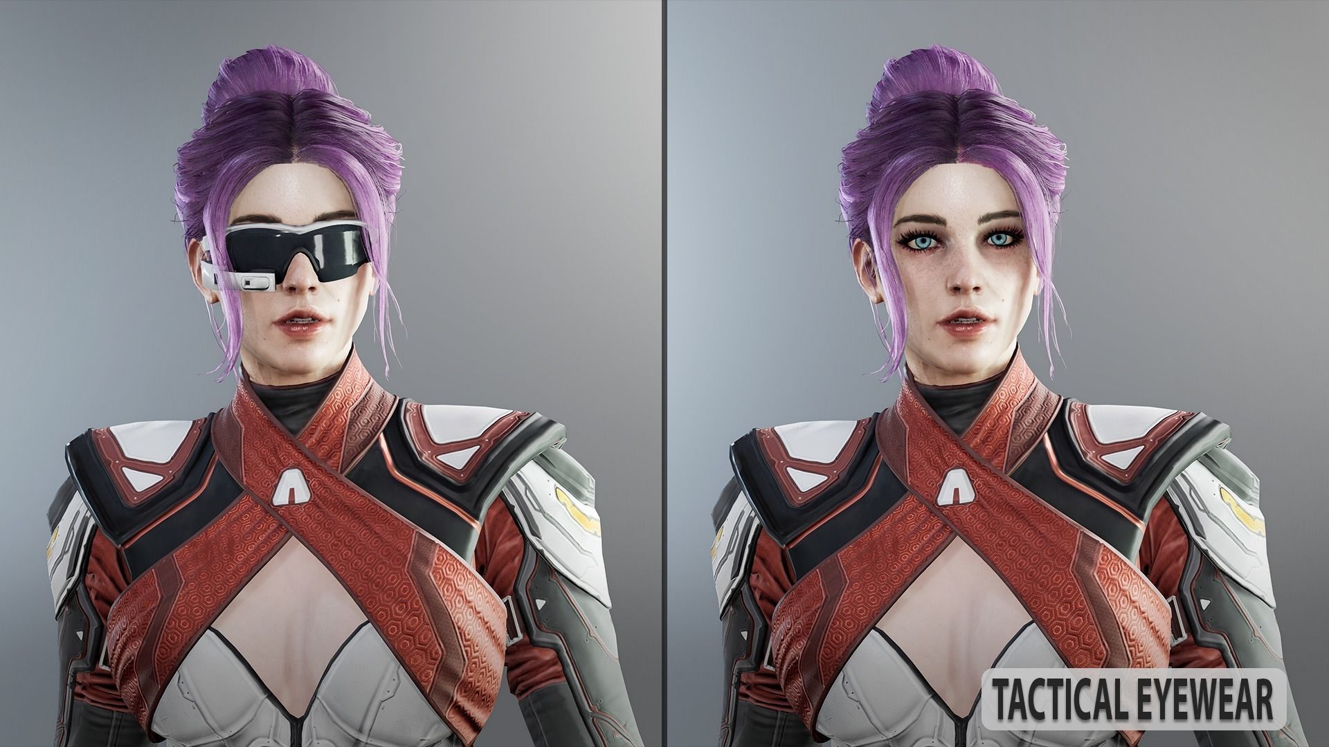 Sci-fi female Low-poly 3D model_8