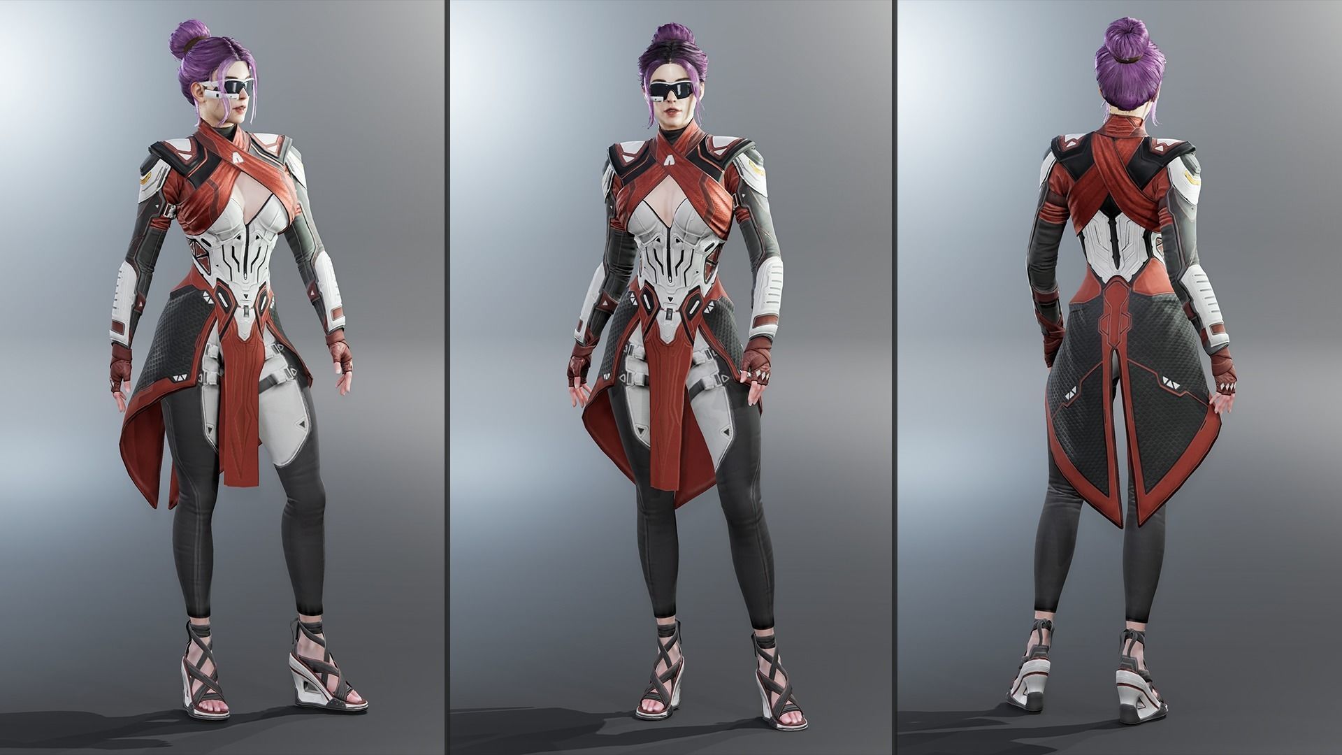 Sci-fi female Low-poly 3D model_2