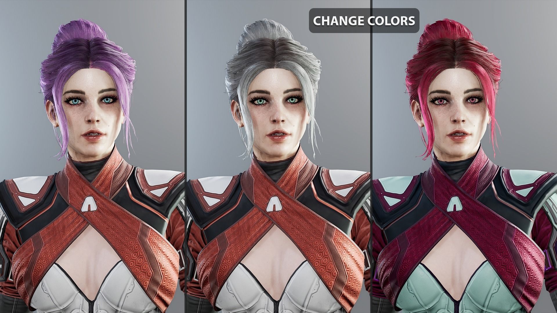 Sci-fi female Low-poly 3D model_5