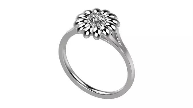 Flower Engagement Ring with two Branches All Size