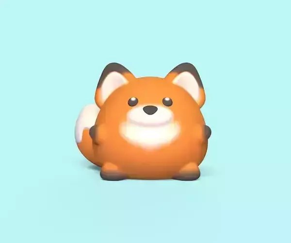 Cute Round Fox 3D print model