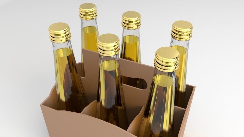 Beverage Branding Package No3 6Pack Low-poly 3D model_1
