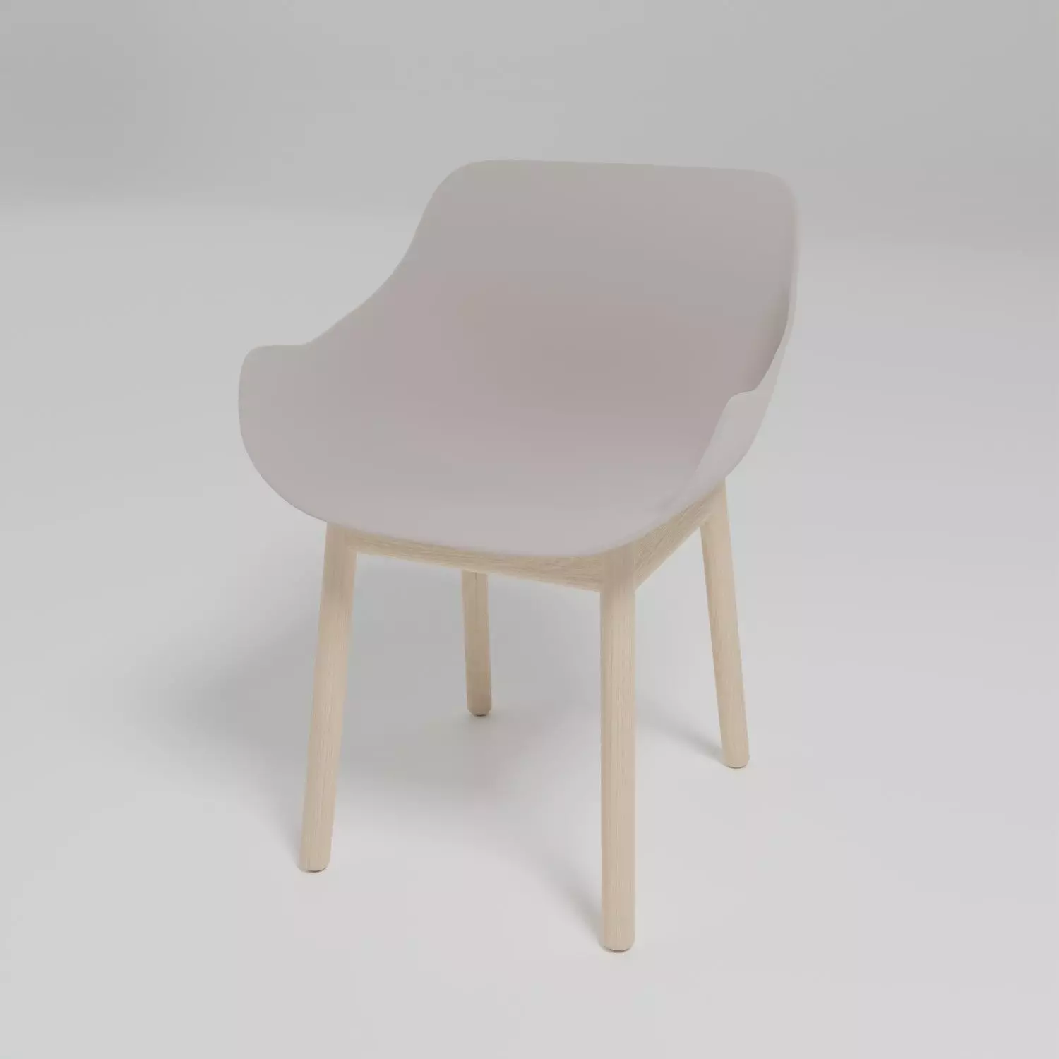 Baltic Basic wooden base polypropylene shell chair Free 3D model_0