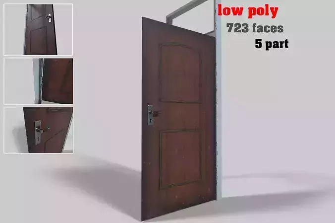 door low poly metal frame