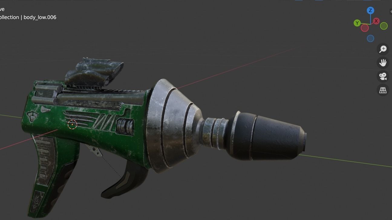 Sci fi laser Gun Free low-poly 3D model_3