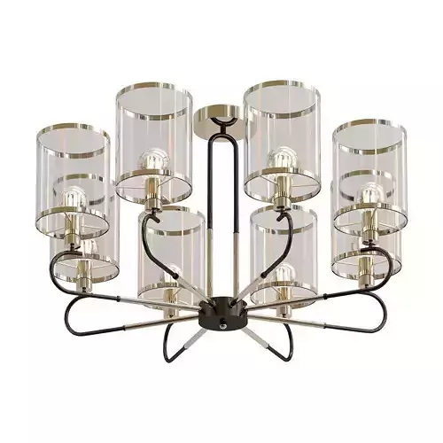 konrad light chandelier in brass and clear glass
