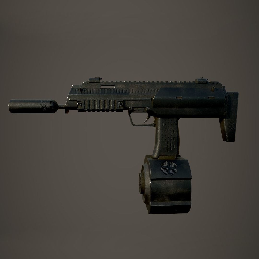 MP7 sub machine gun 3D model_4