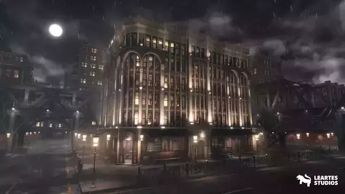 1900s Industrial Environment Low-poly 3D model