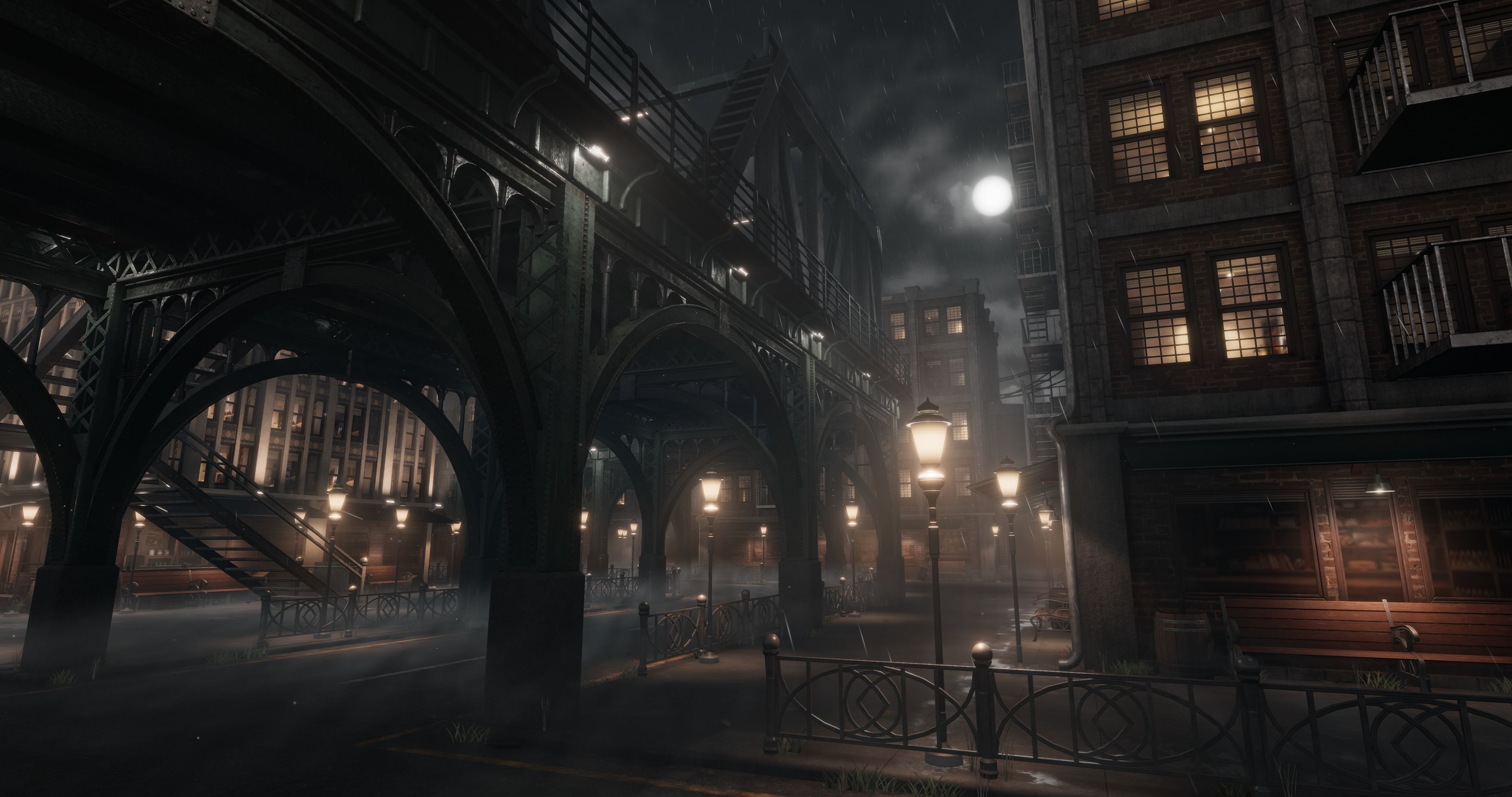 1900s Industrial Environment Low-poly 3D model_5