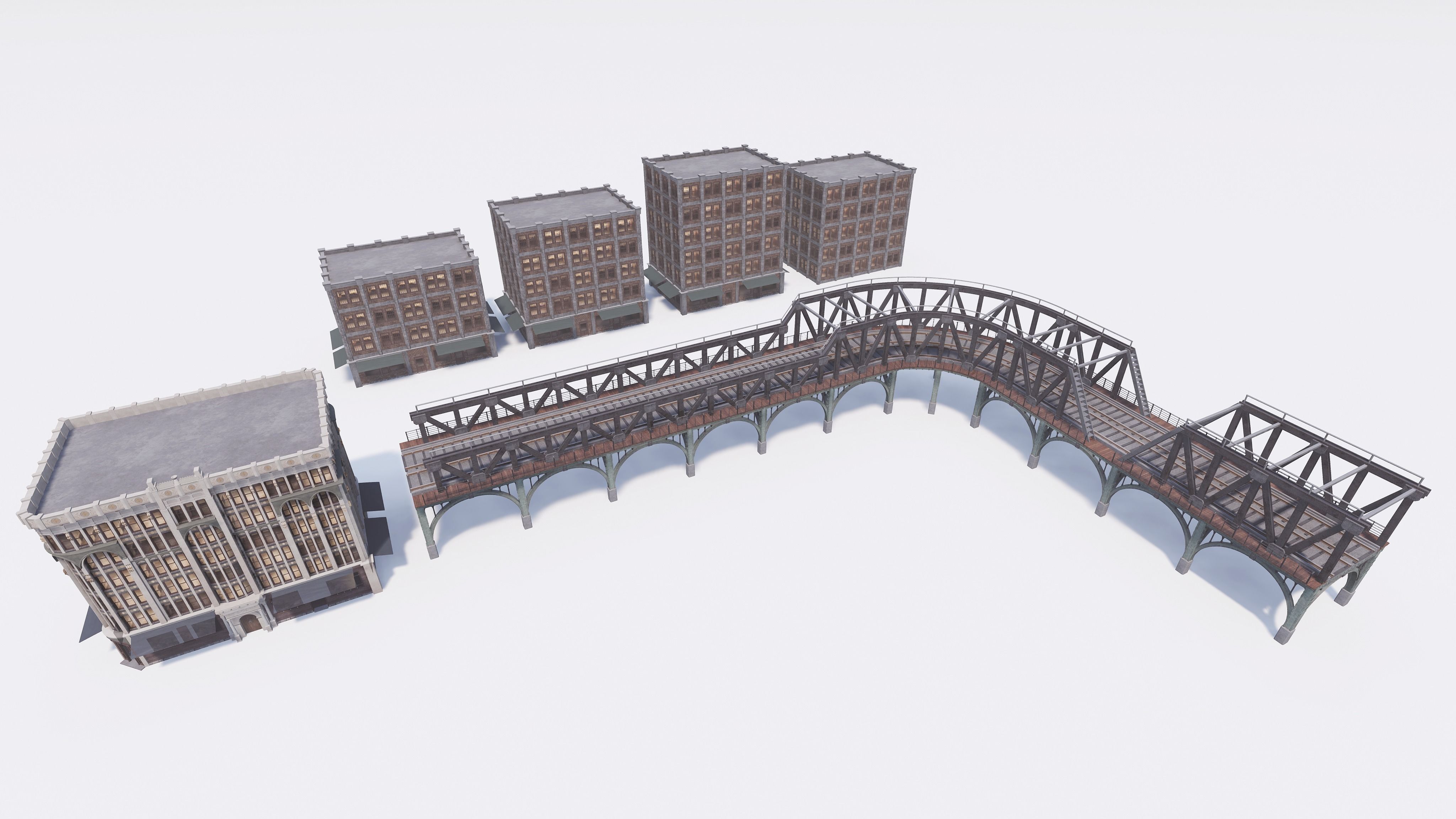 1900s Industrial Environment Low-poly 3D model_18