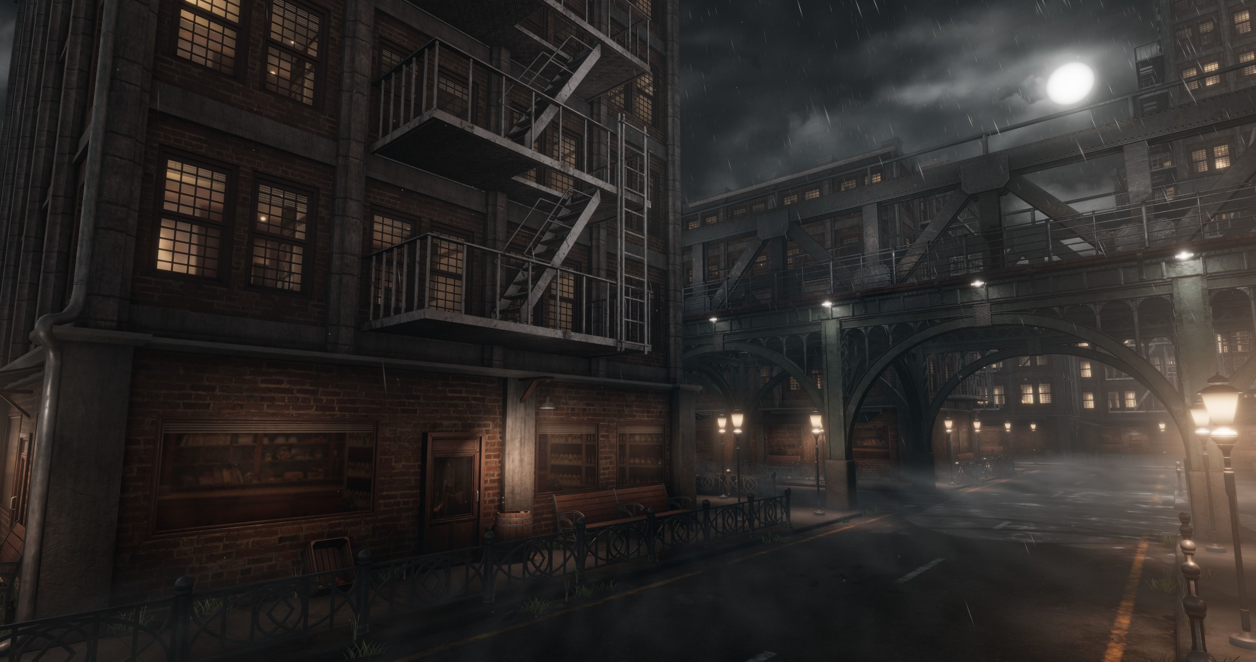 1900s Industrial Environment Low-poly 3D model_6