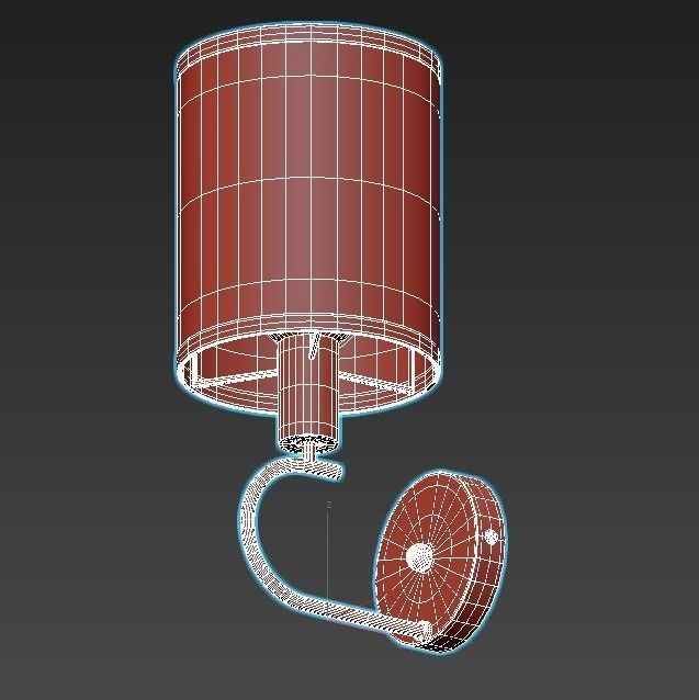 konrad wall light with glass shade 3D model_2