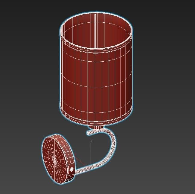 konrad wall light with glass shade 3D model_3