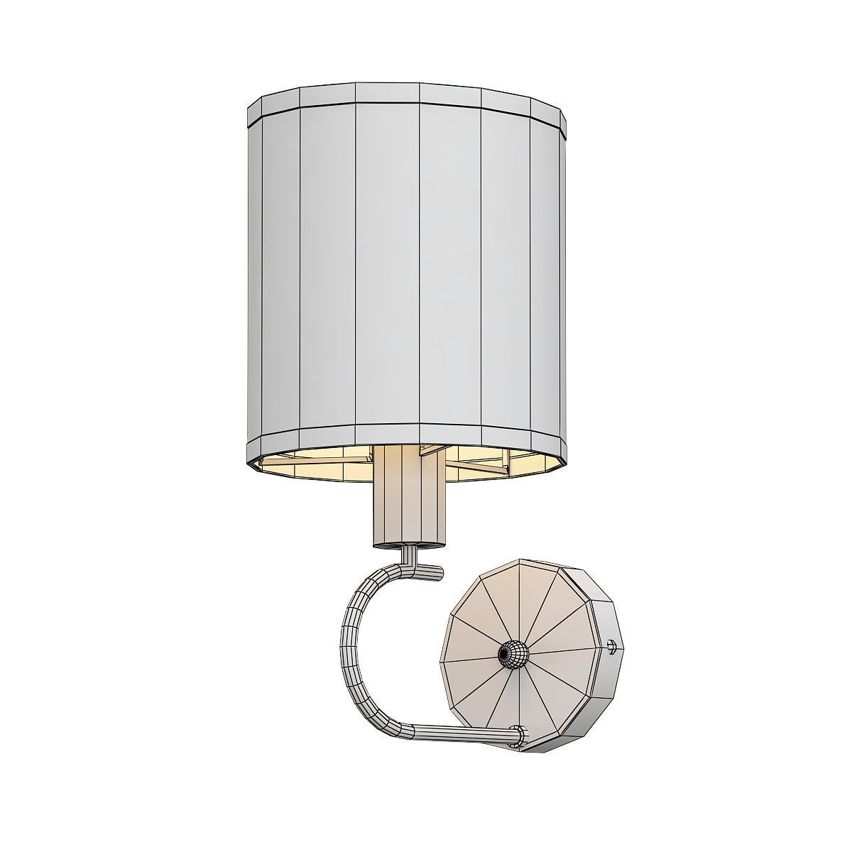 konrad wall light with glass shade 3D model_1