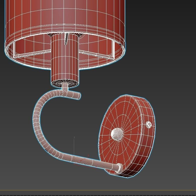 konrad wall light with glass shade 3D model_4