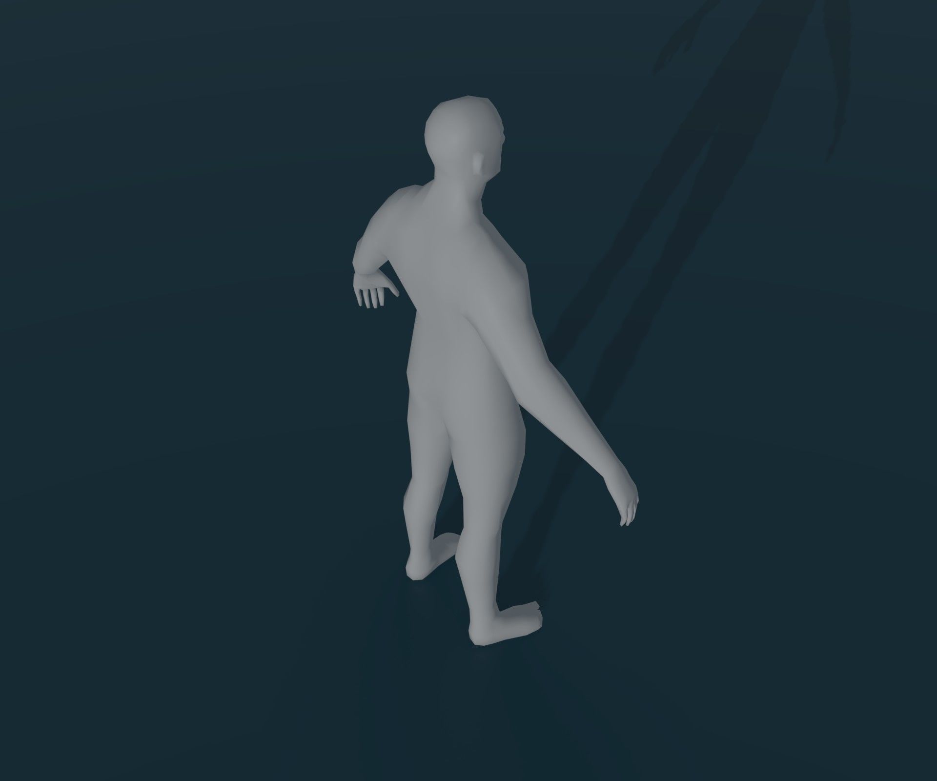 Male Body Base Mesh Animated and Rigged 3D Model 1k Polygons Low-poly 3D model_11