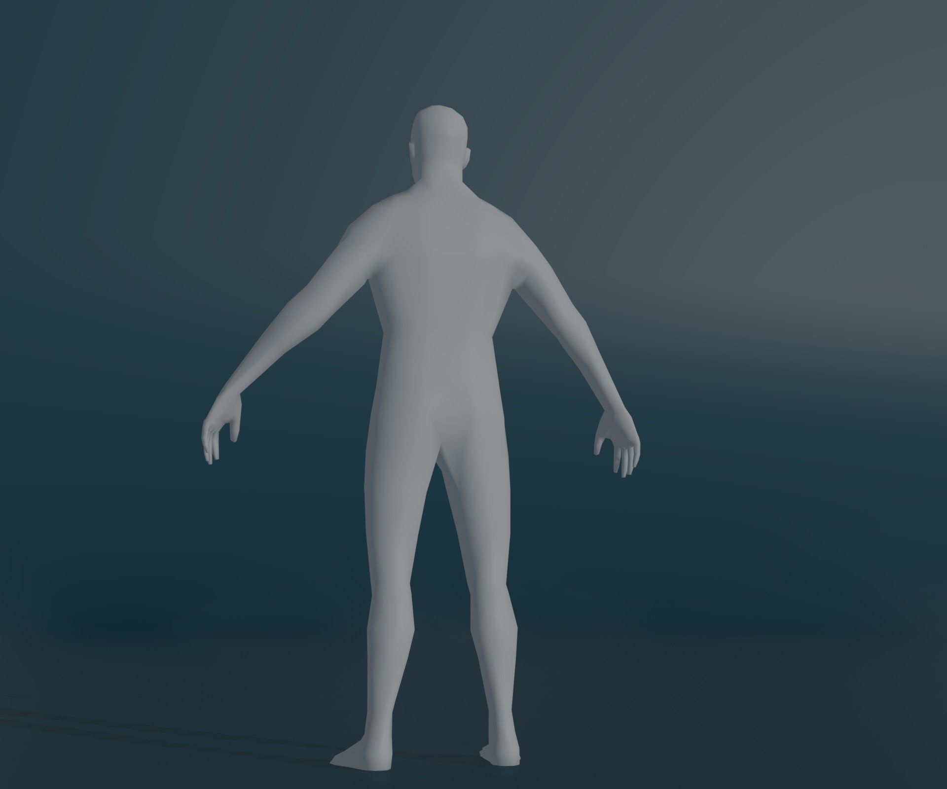 Male Body Base Mesh Animated and Rigged 3D Model 1k Polygons Low-poly 3D model_12
