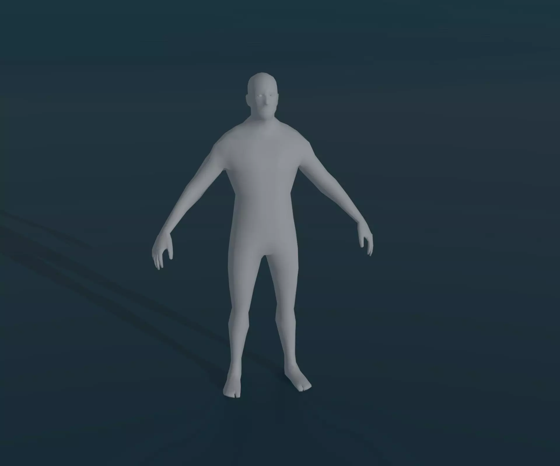 Male Body Base Mesh Animated and Rigged 3D Model 1k Polygons Low-poly 3D model_0