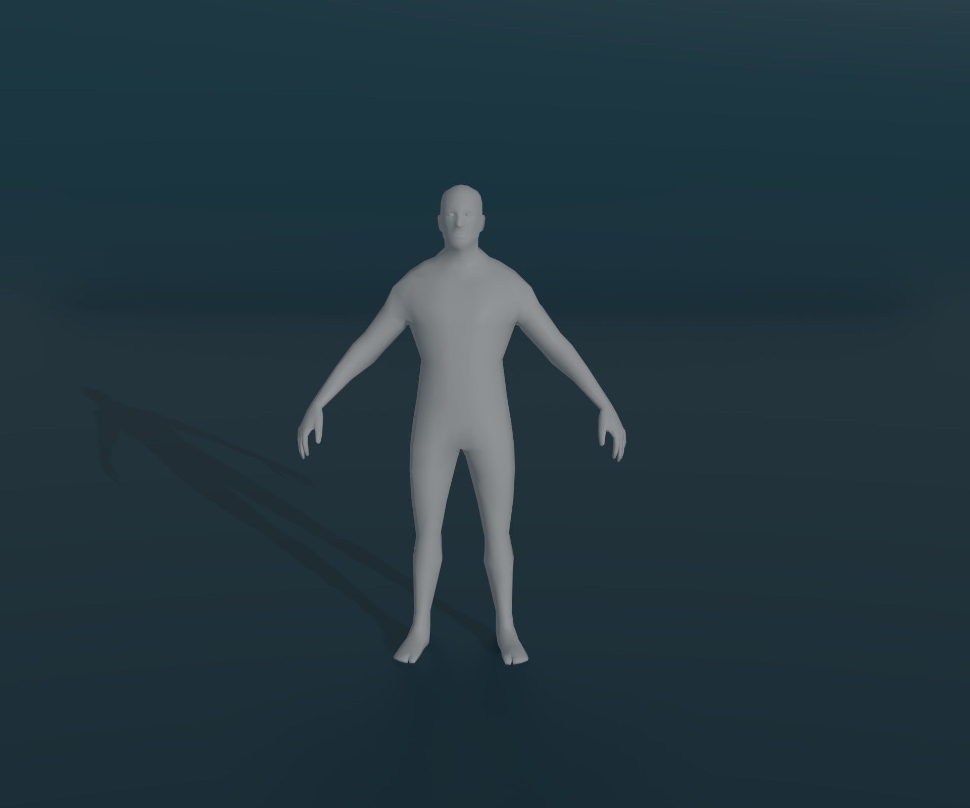 Male Body Base Mesh Animated and Rigged 3D Model 1k Polygons Low-poly 3D model_6