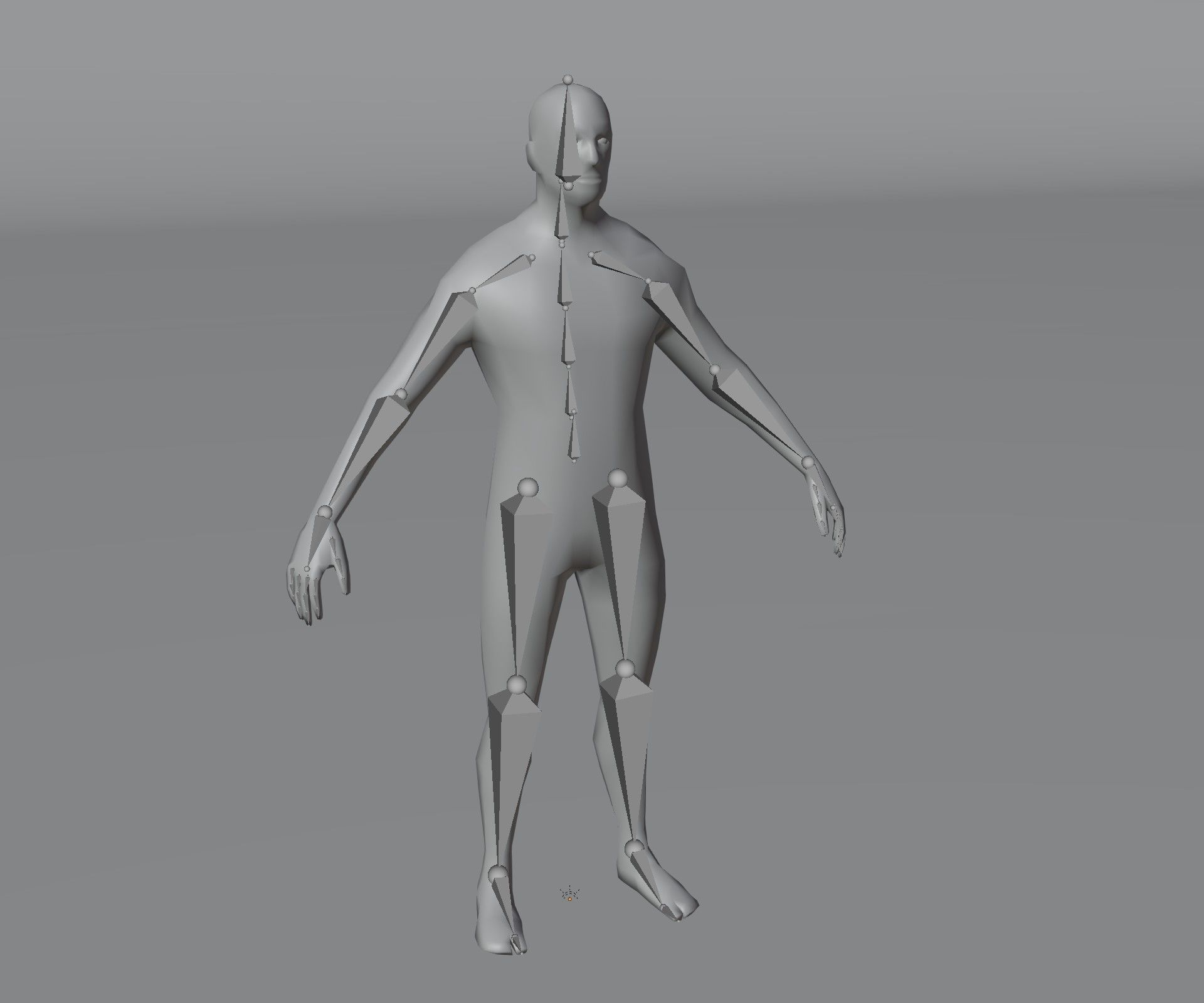 Male Body Base Mesh Animated and Rigged 3D Model 1k Polygons Low-poly 3D model_3