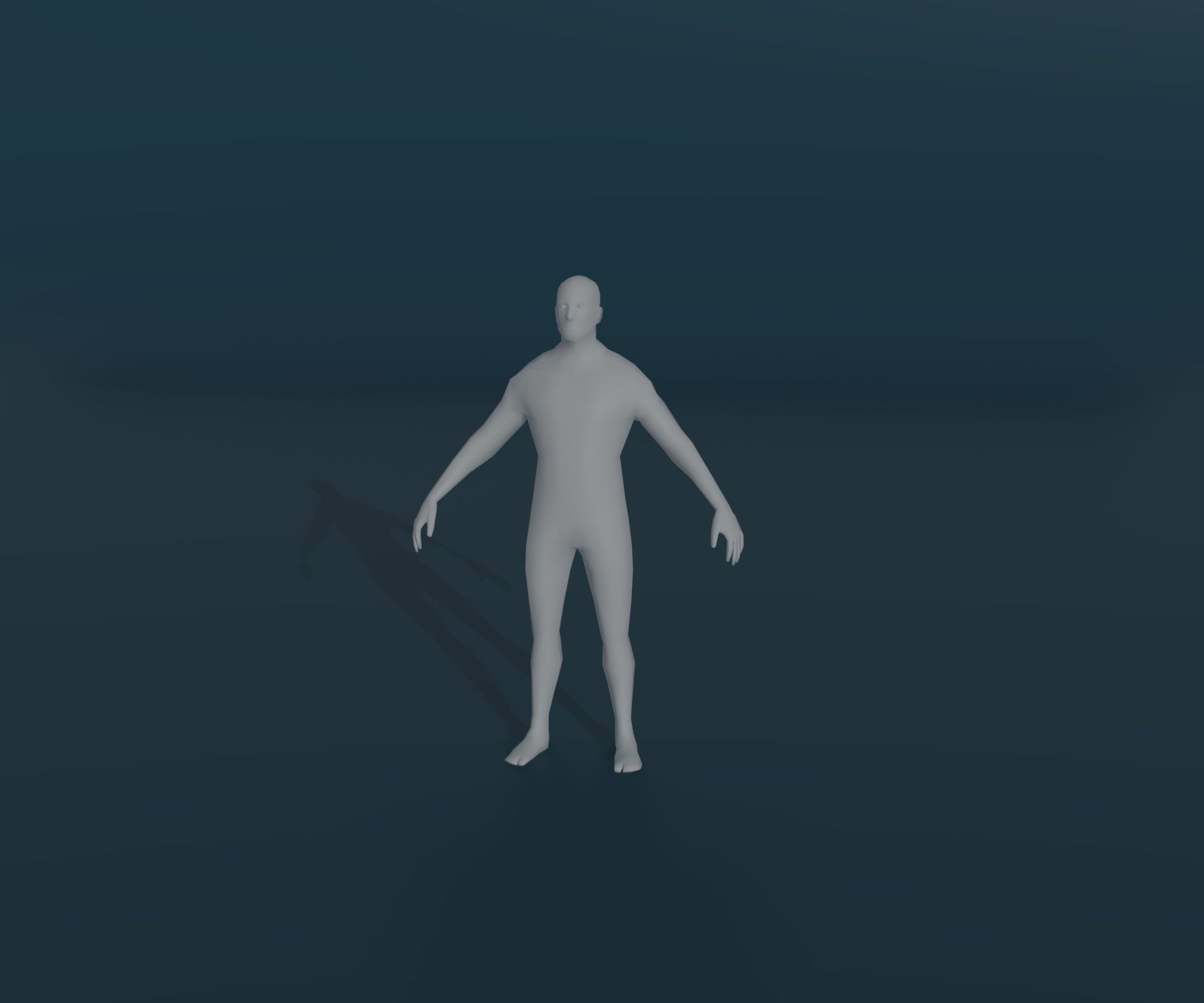 Male Body Base Mesh Animated and Rigged 3D Model 1k Polygons Low-poly 3D model_14